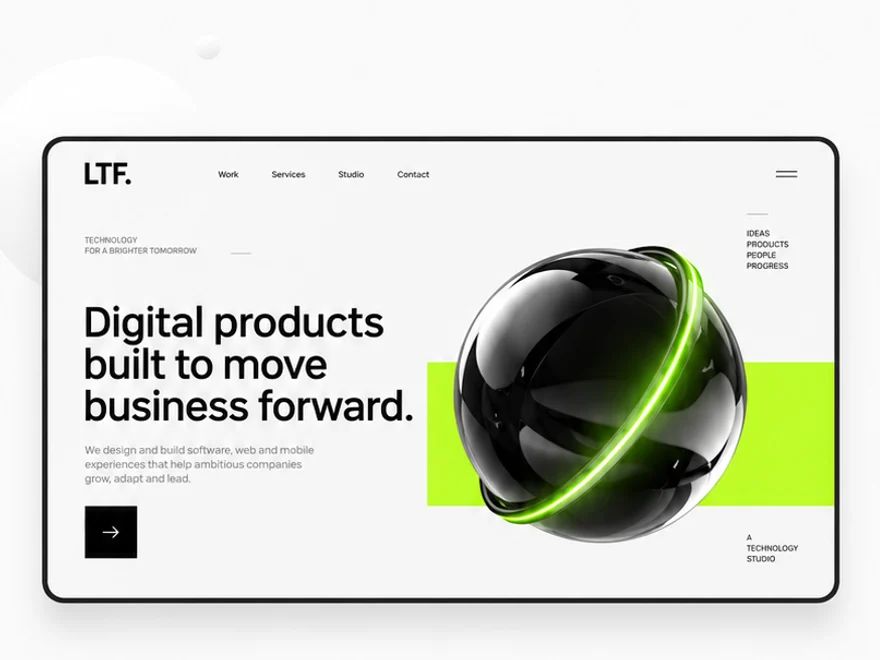 LTF Technologies brand and website design, desktop and mobile