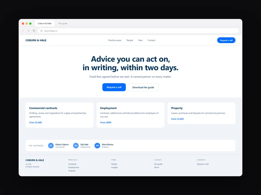 Marketing site, interface design by LTF Technologies