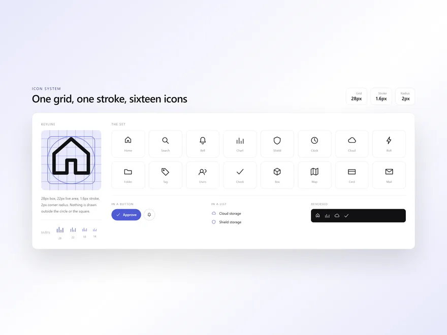 Icon system, interface design by LTF Technologies