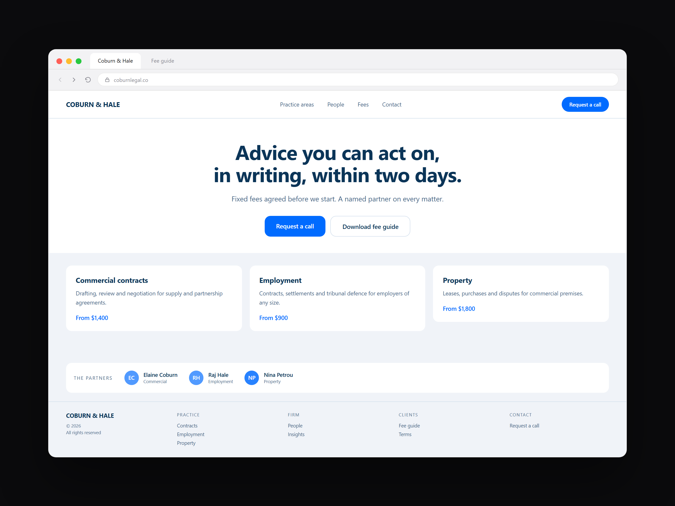 Marketing site, interface design by LTF Technologies