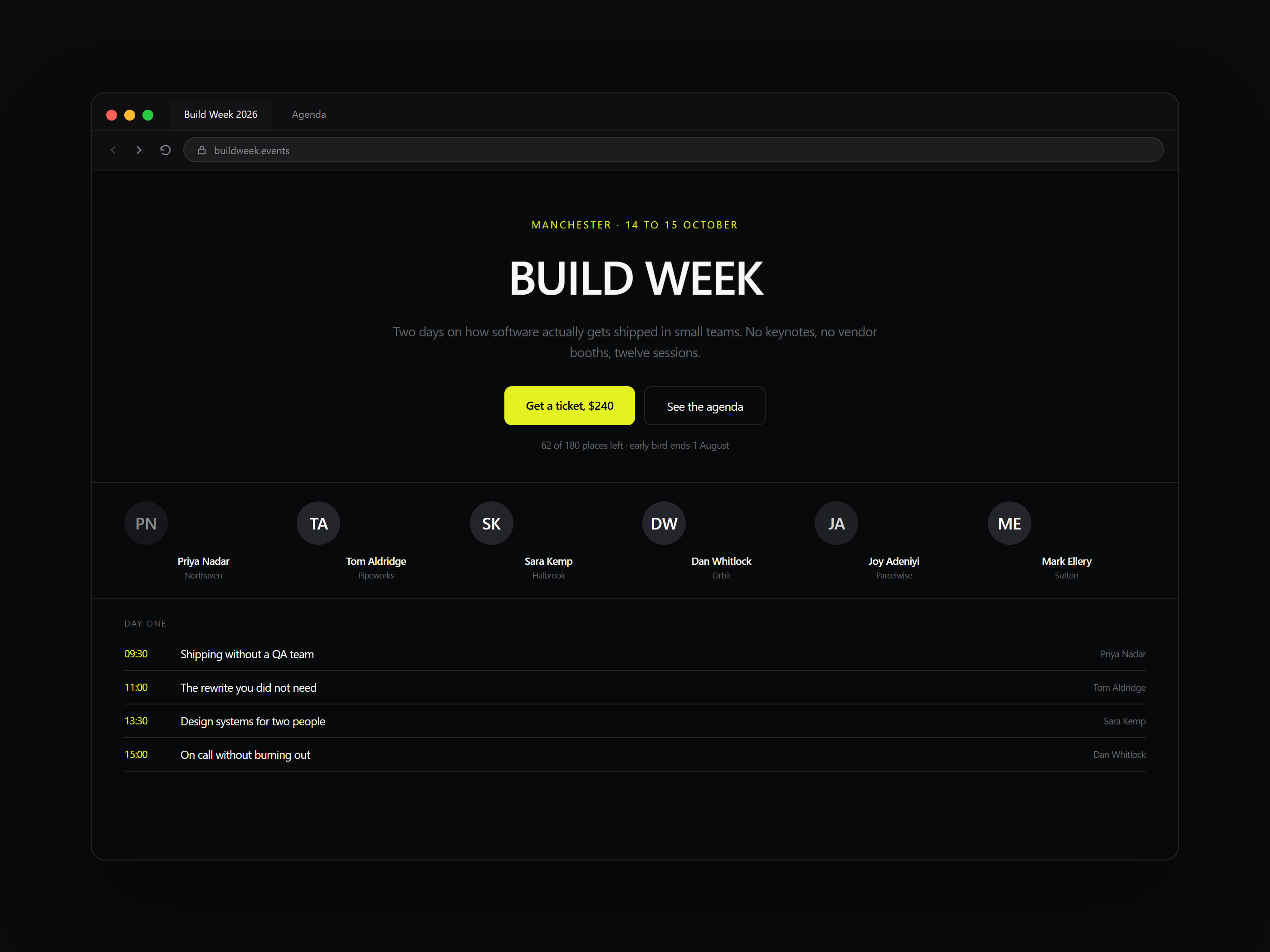Landing page, interface design by LTF Technologies