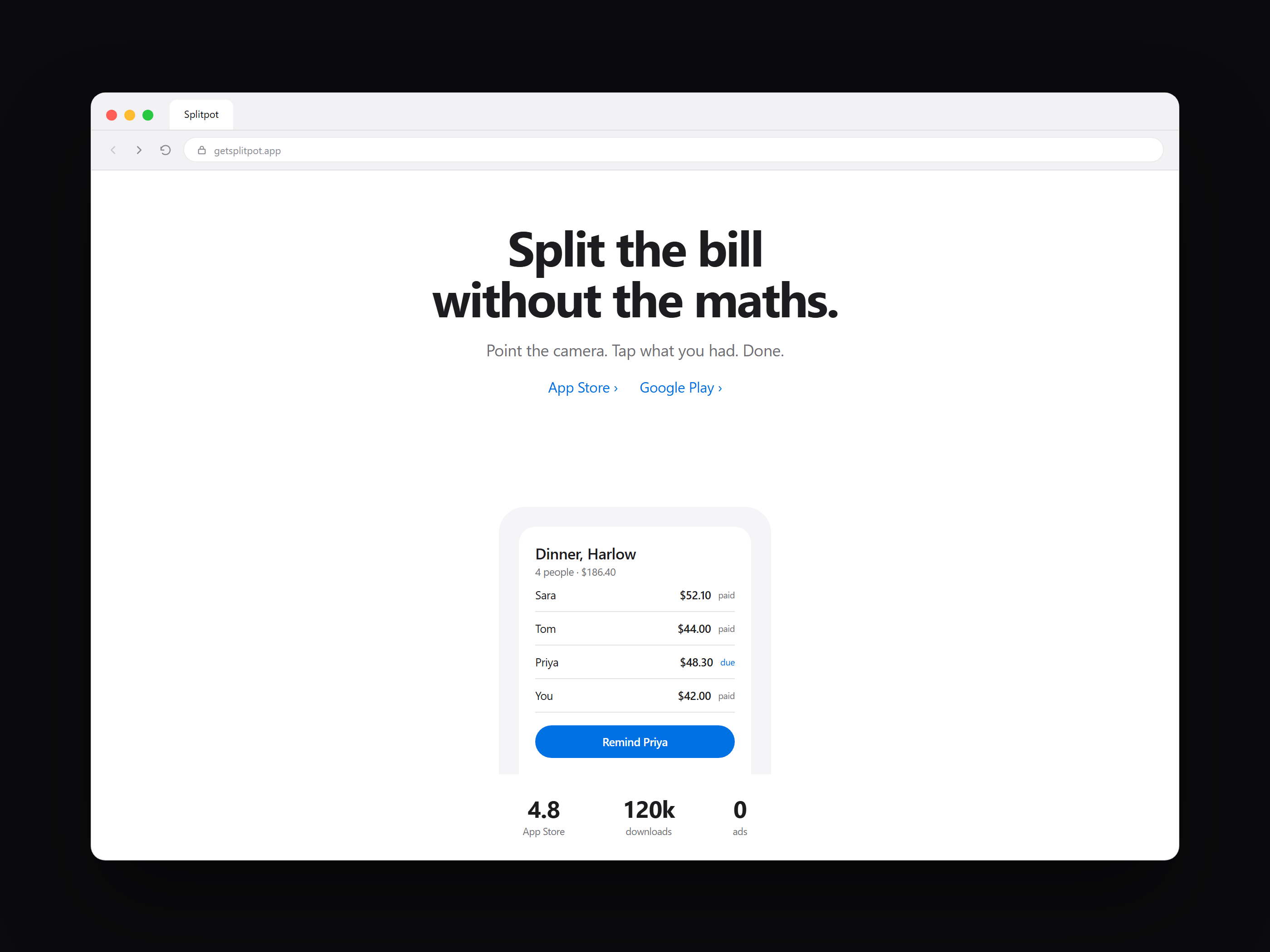 Landing page, interface design by LTF Technologies